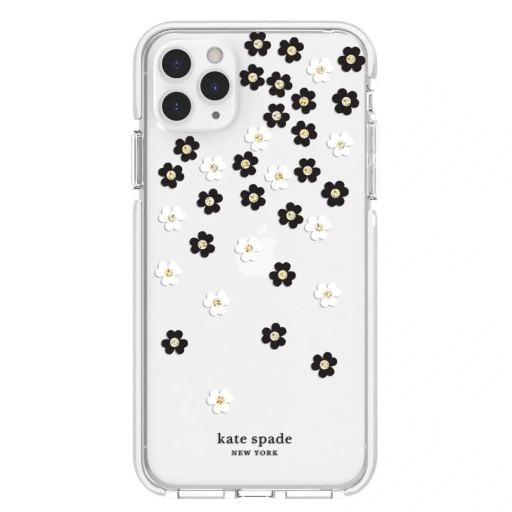 KATE SPADE • Defensive Hardshell Case for Apple iPhone 11 Pro Max Black Flowers
